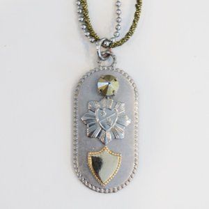 Banana Republic Crest Necklace Medieval Renaissance Silver